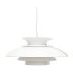 Danish white pendant mid century lamp 1970