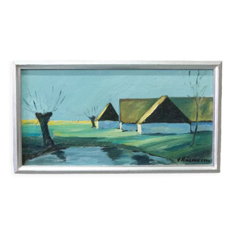 Viktor Rasmussen, Danish Modern Painting, 1970s, Oil on Canvas, Framed