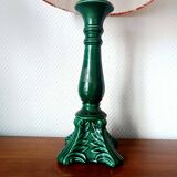Vintage green ceramic lamp with custom shade