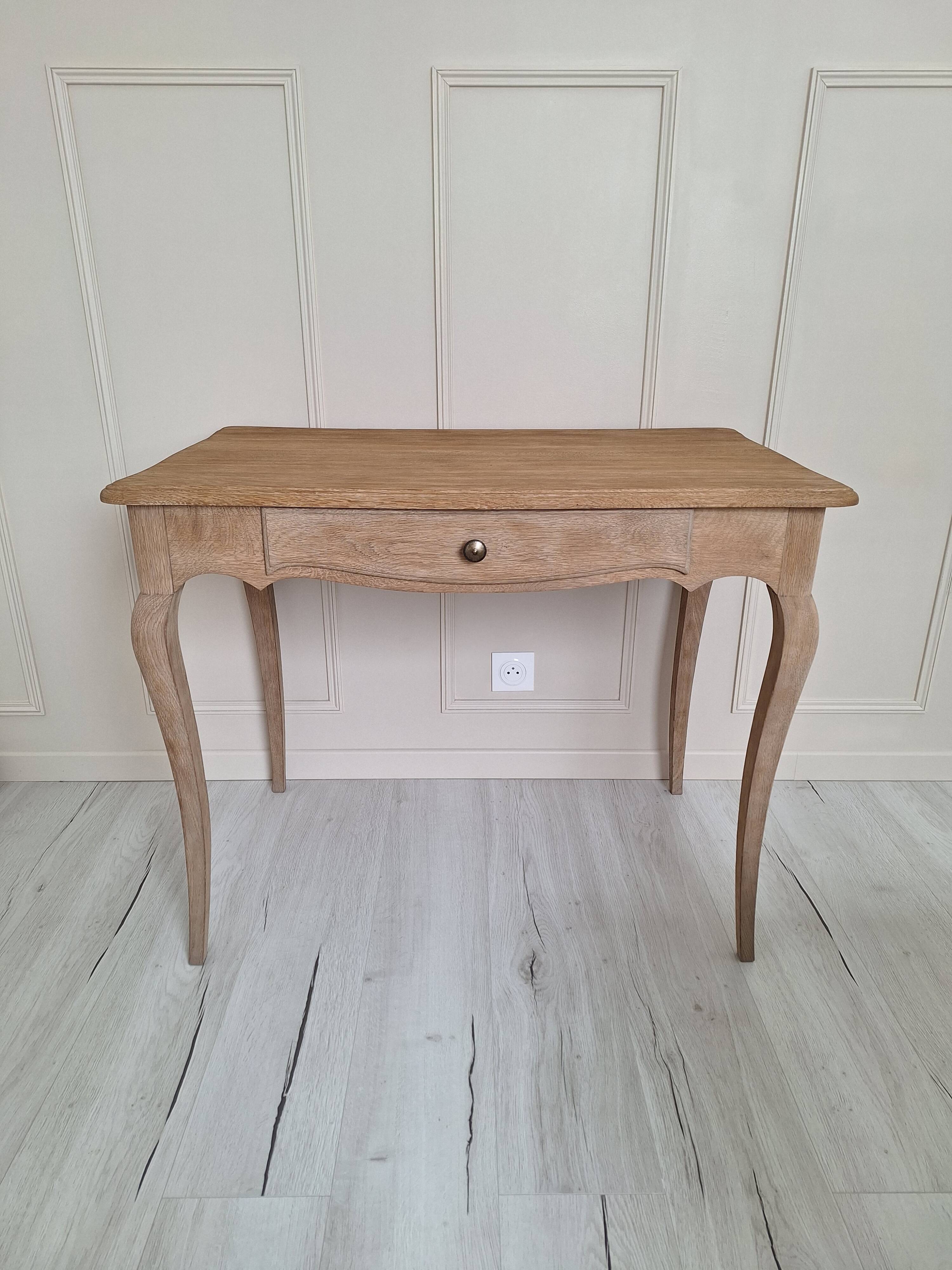 Antique oak side table in Louis XV style