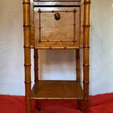 Bedside bamboo collection circa 1870 Napoleon III pitchpin cherry marble