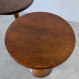 Pair of art deco oak side tables