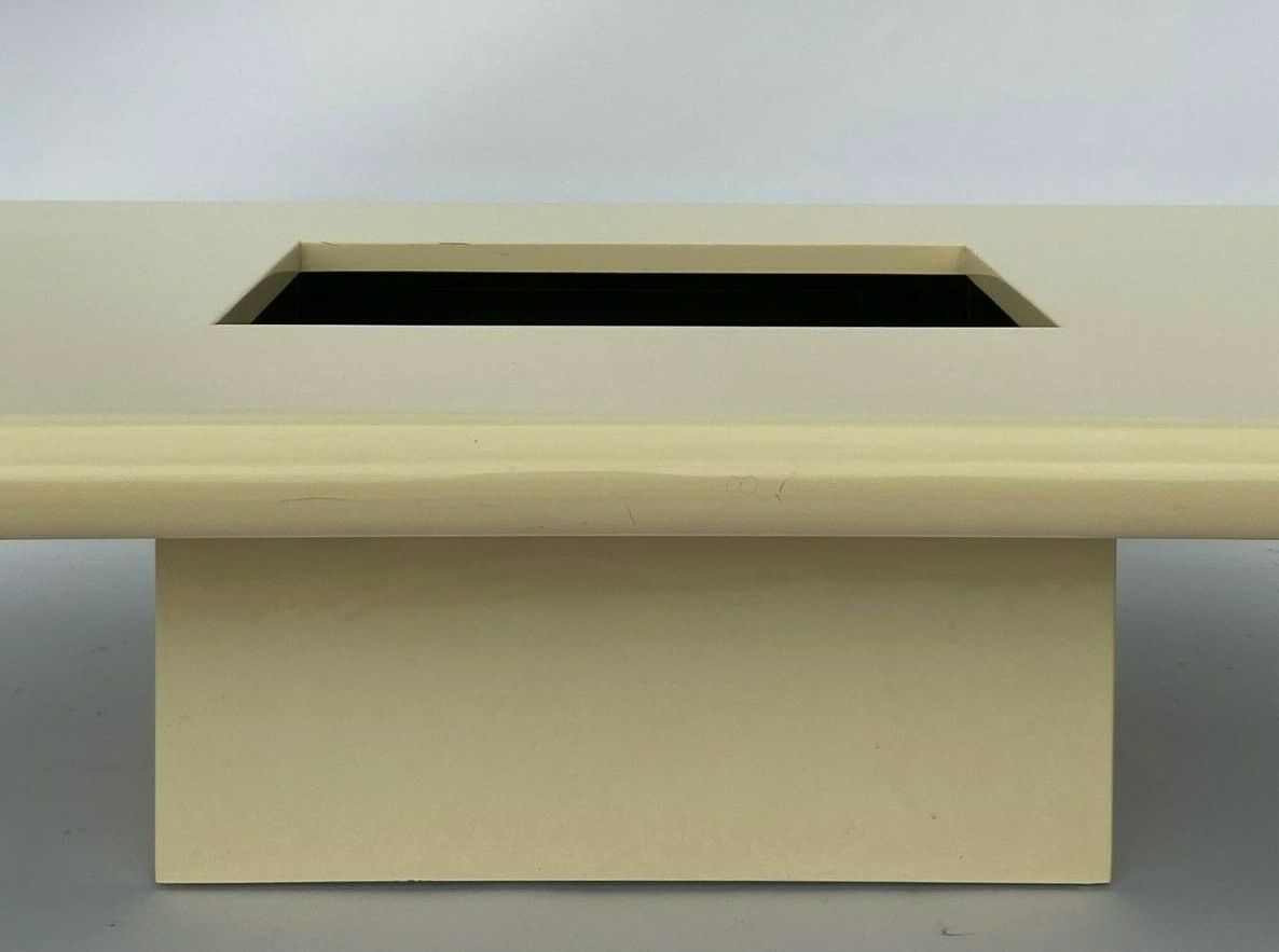Jean claude mahey laque blanche creme 1970 vintage design coffee table