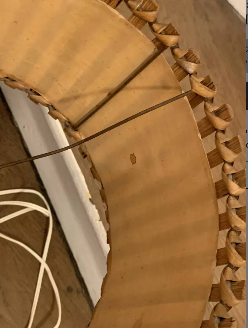 1950s tripod rattan lamp H47