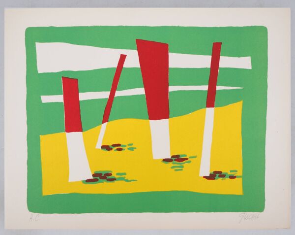 Léon Gischia : La Plage, lithographie originale signée