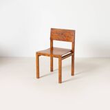 Set of 4 unique Bauhaus modernist dining chairs in birch, Prague, 1940s.