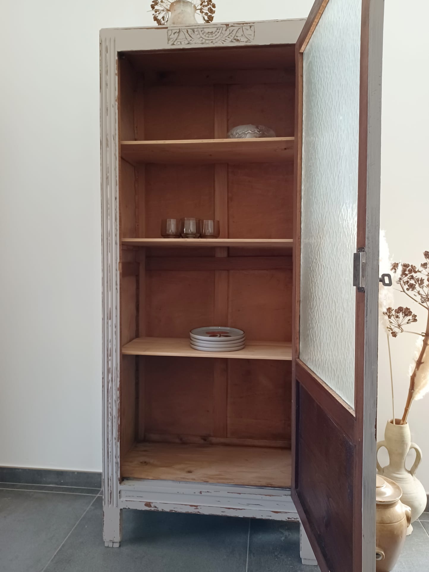 Parisian art-deco glazed wardrobe