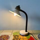 Vintage white and black metal desk lamp