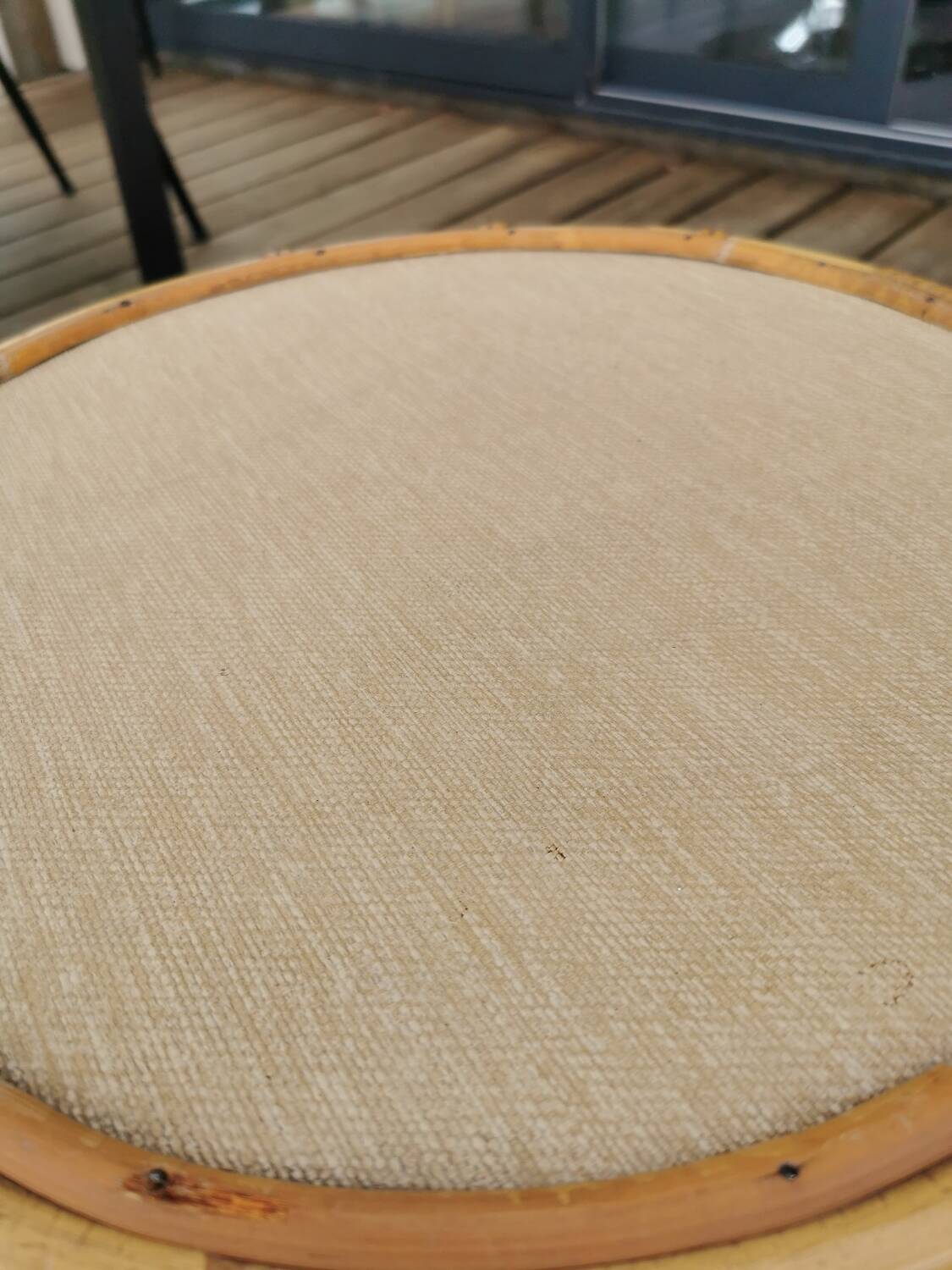 Vintage bamboo and rattan coffee table