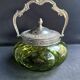 Absinthe green glass and silver metal biscuit maker