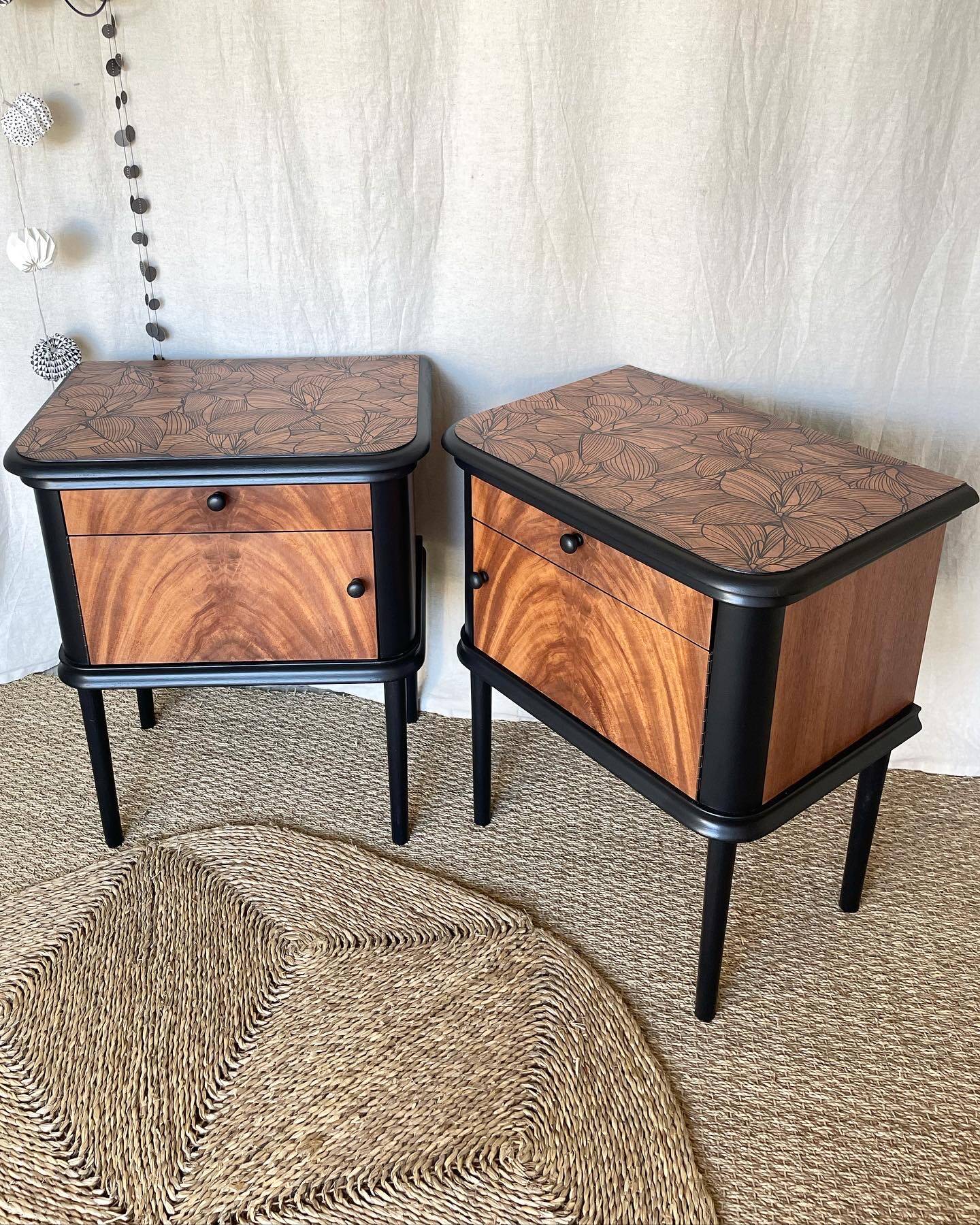 Large pair of bedside tables