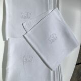 11 square towels GC damask flower openwork