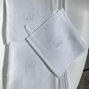 11 square napkins GC floral damask with cutwork