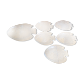 Plat + 5 assiettes arcoroc forme poisson verre moule + boite vintage #