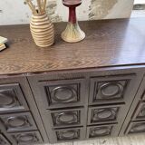 Brutalist sideboard attributed to De Coene, 1970s