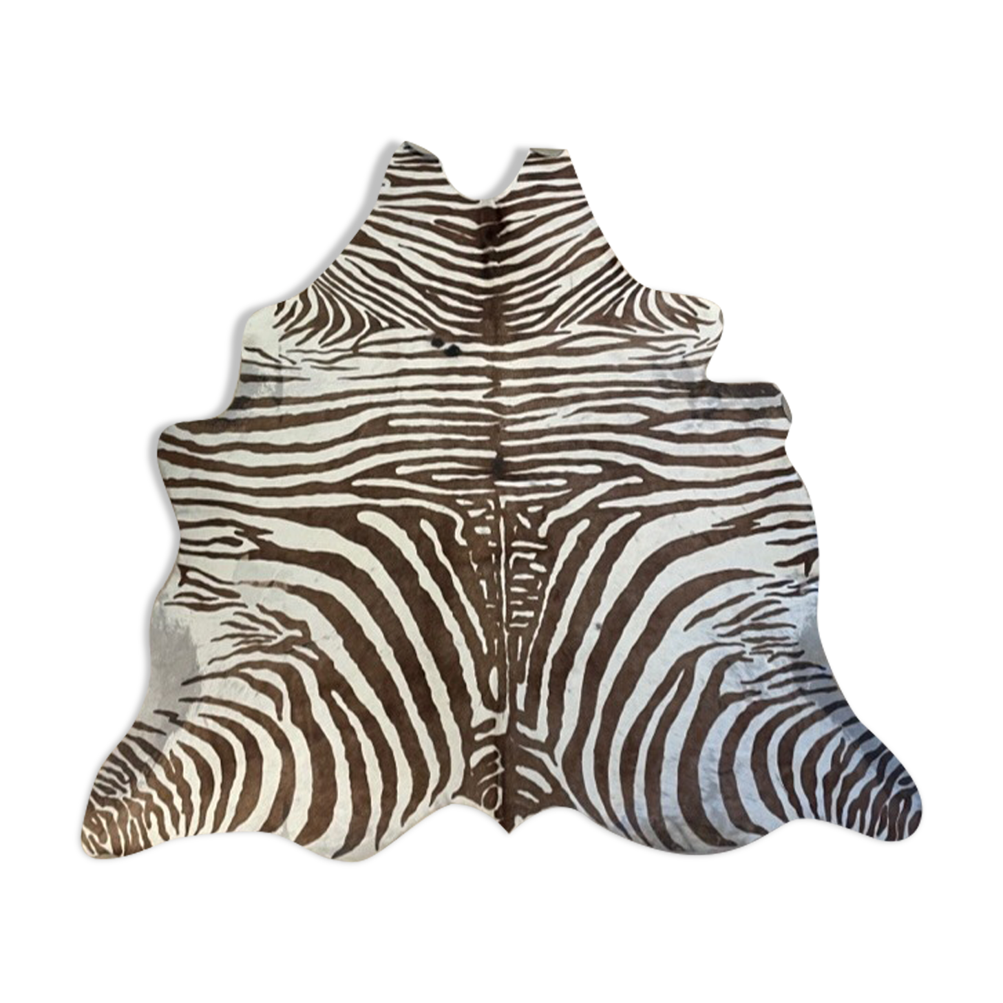 Vintage carpet zebra print cowhide