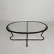 Set of 4 armchairs and a coffee table with tubular structure in Bauhaus style, 1950s.