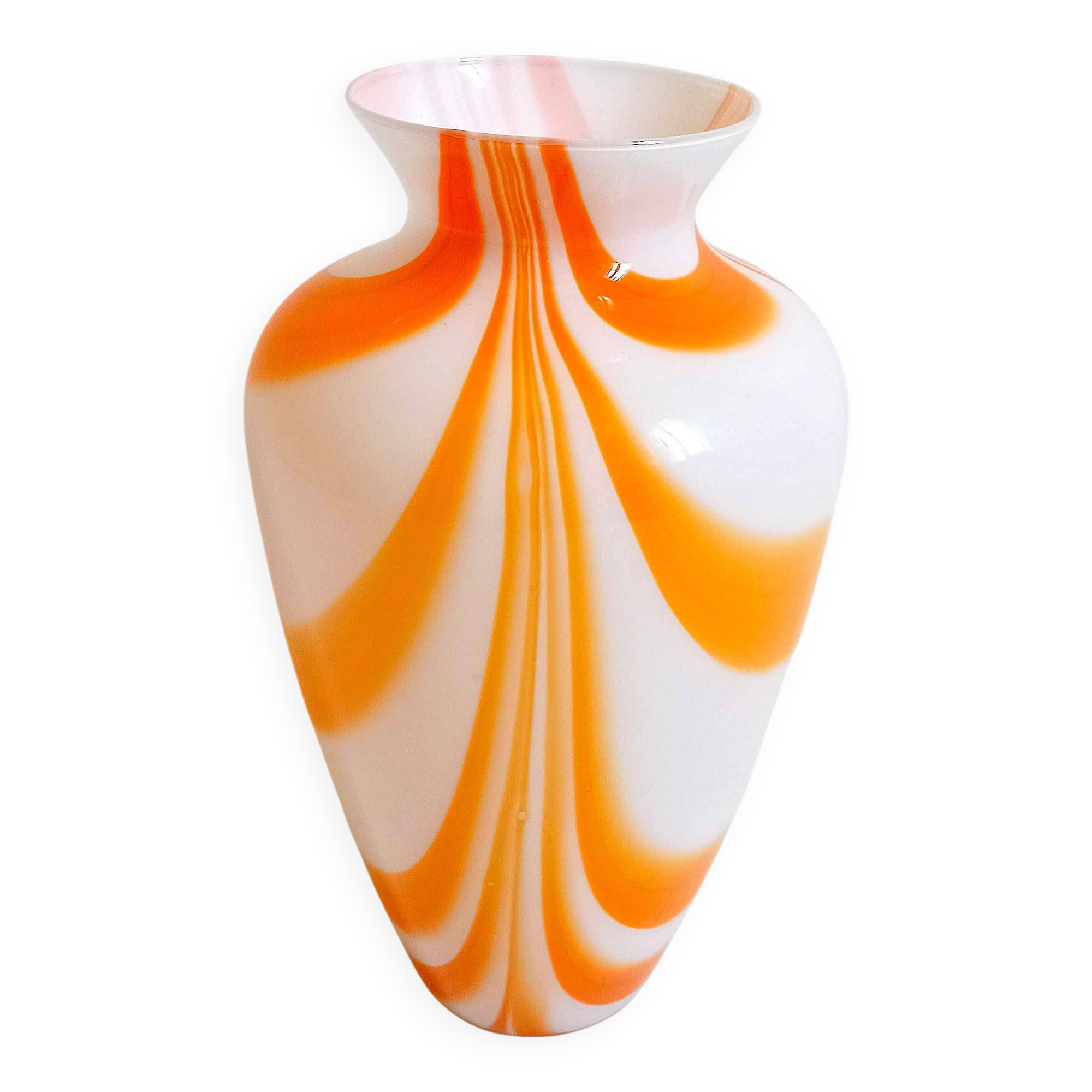 Orange Murano vase by Carlo Moretti 1970s Height 36 cm