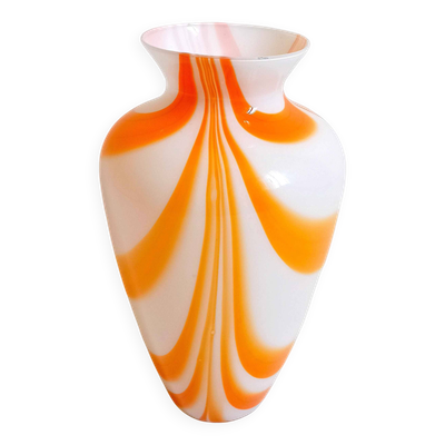 Vase Murano orange de Carlo Moretti Années 70 Hauteur 36 cm