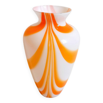Vase Murano orange de Carlo Moretti Années 70 Hauteur 36 cm