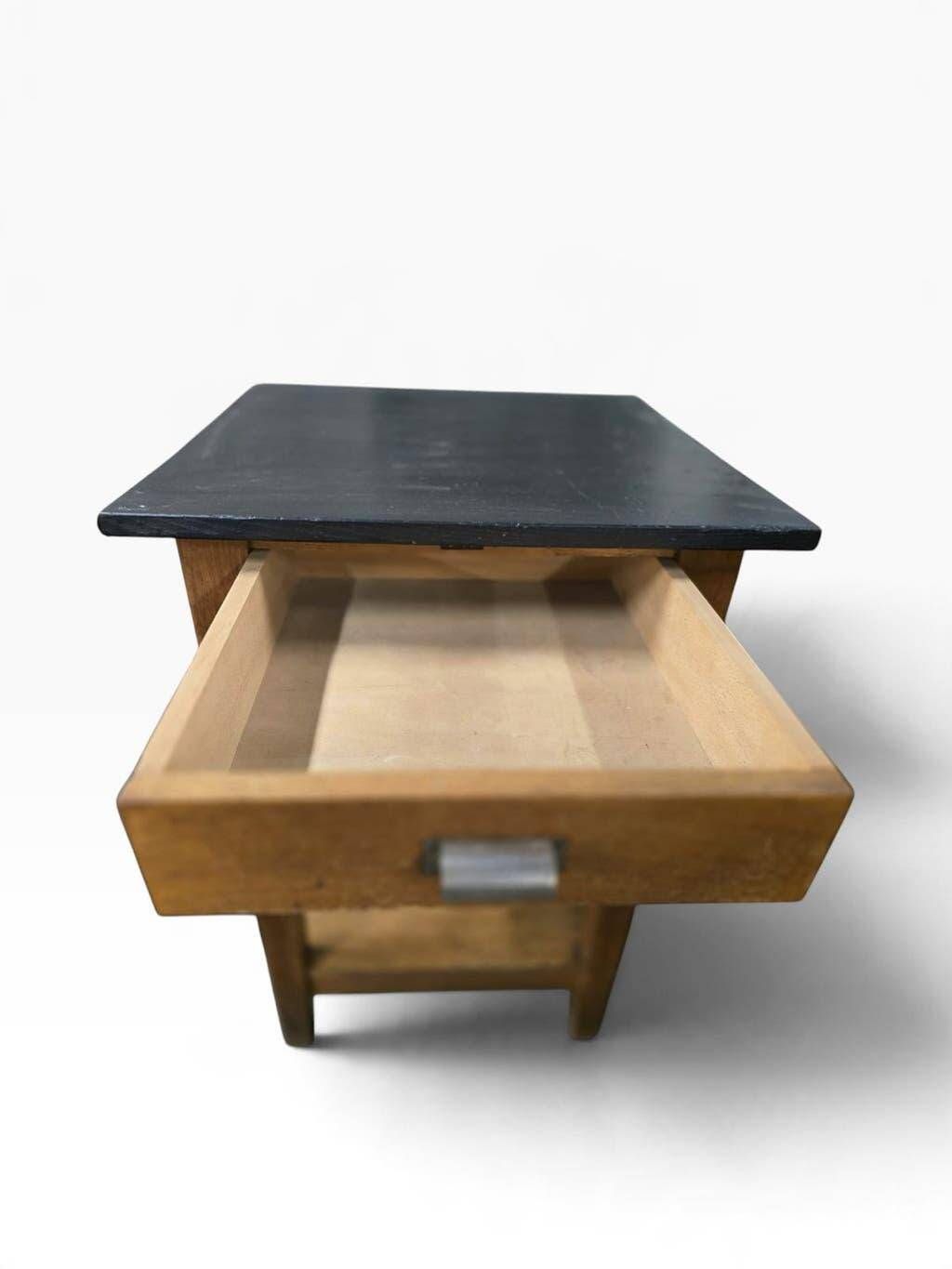 Vintage high side table in wood / counter / mini kitchen furniture