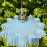 Lustre vintage opaline bleu