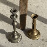 Large antique silver-plated candlestick H29 D10.5