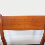 Set of 6 vintage Scandinavian Fristho Franeker chairs in teak and skai from the 60s