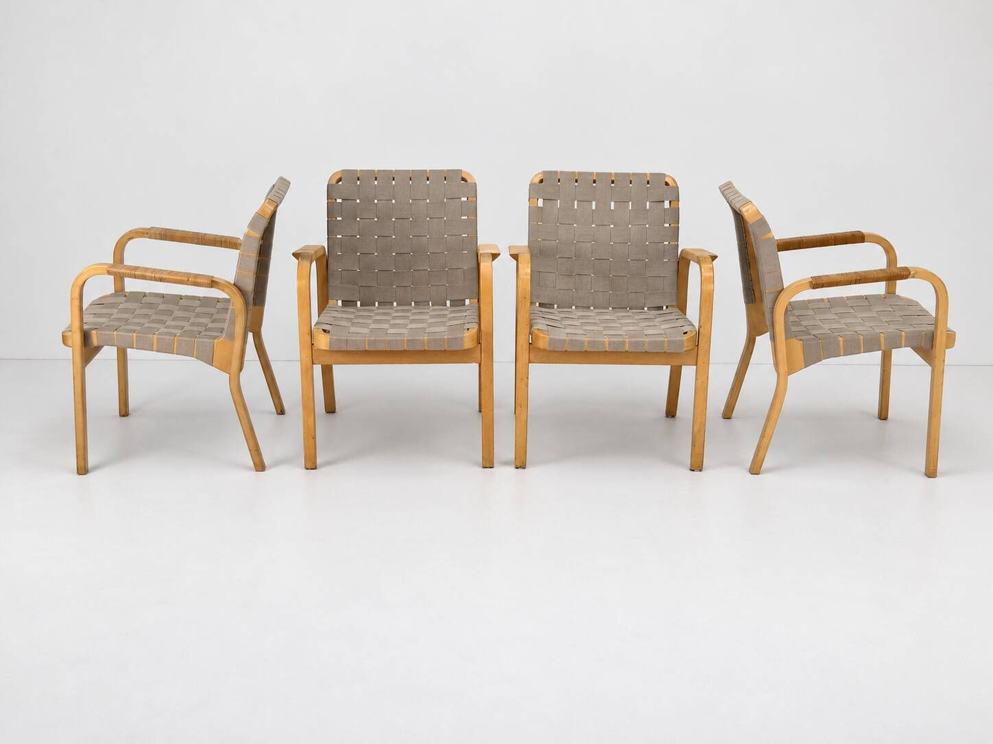 Model 45 Lounge Chairs by Alvar Aalto for Artek, 1970s, Set of 4