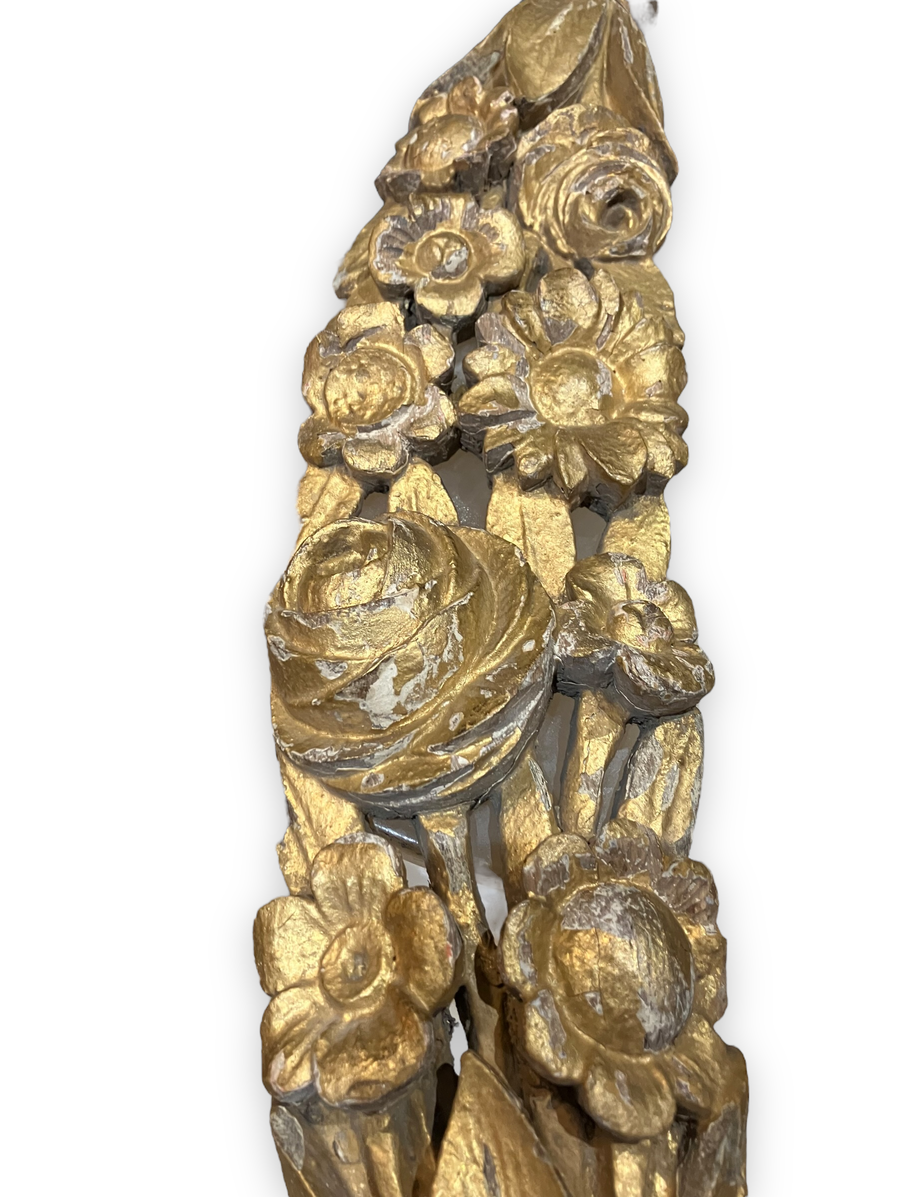 Pair of gilded wood decorated with floral garlands