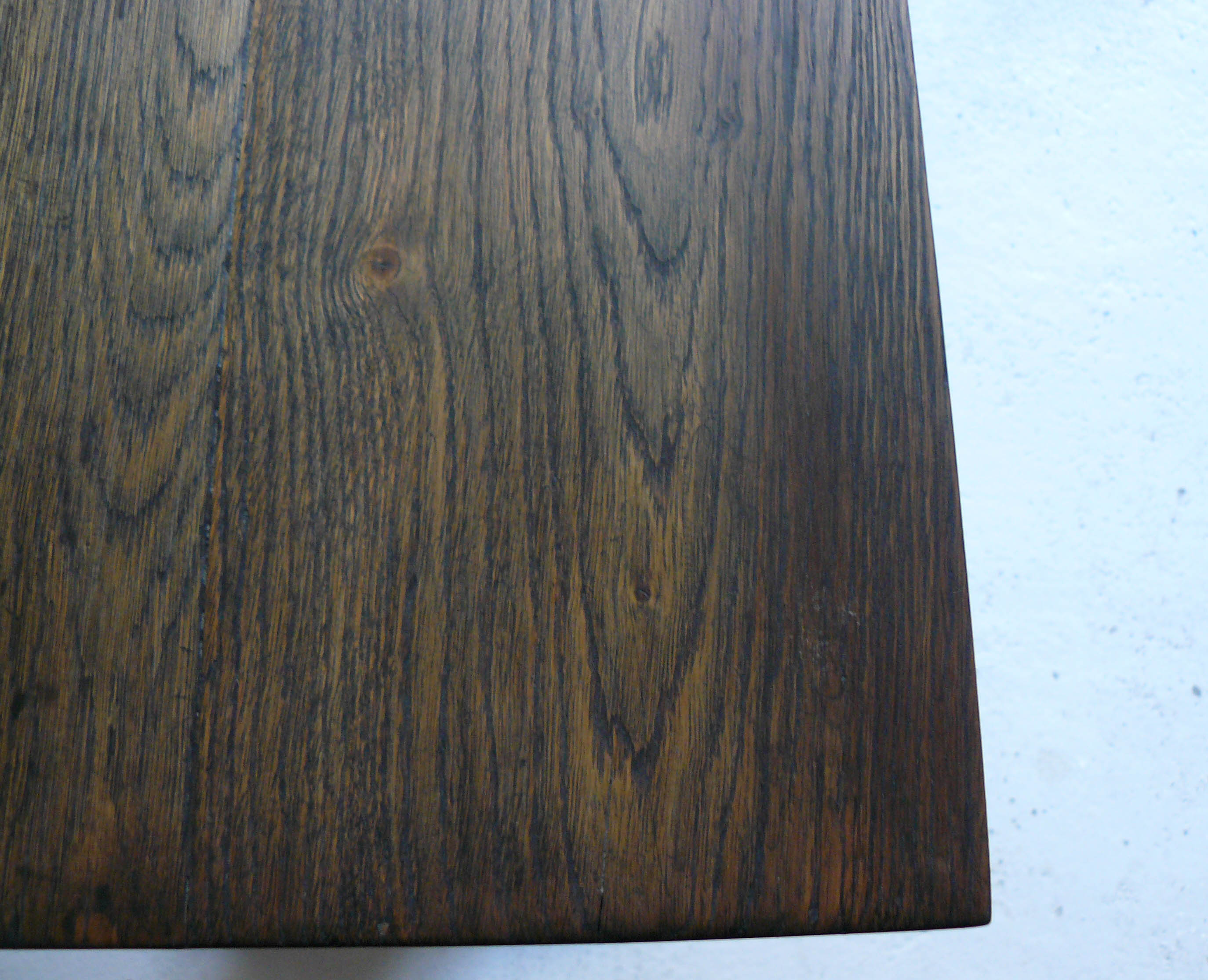 Oak, black and orange bistro table