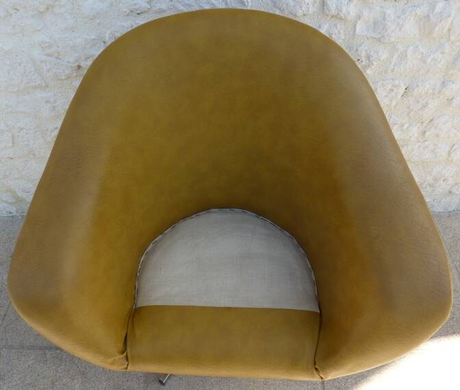 Vintage swivel armchair from the 70s in imitation leather