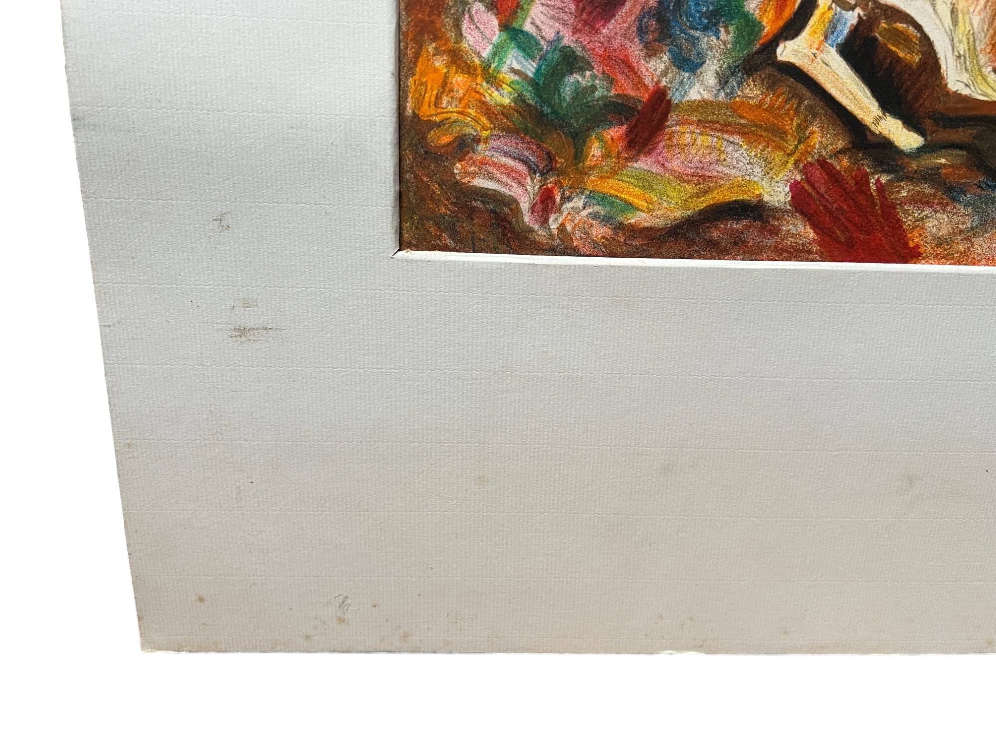 Dessin contrecollé sur du carton