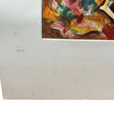 Drawing glued to cardboard