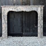 Regency-style fireplace in grey Ardennes marble from around 1900.