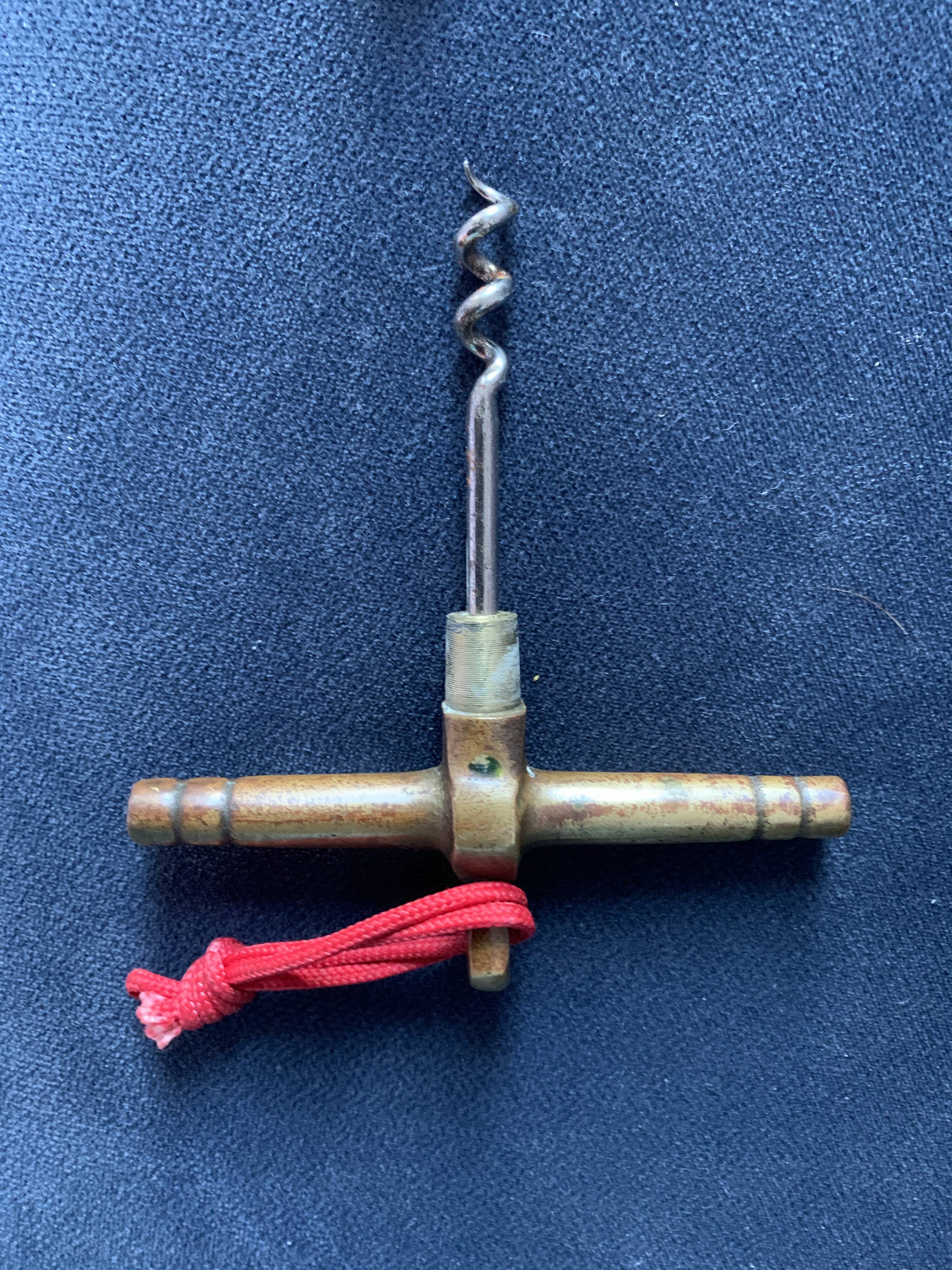 Bronze corkscrew in the shape of a boat anchor