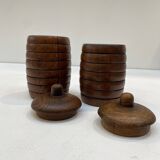 Series of two wooden arts deco boxes