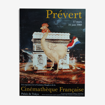 Affiche exposition 1988 Palais de Tokyo Jacques Prévert