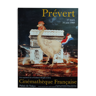 Affiche exposition 1988 Palais de Tokyo Jacques Prévert