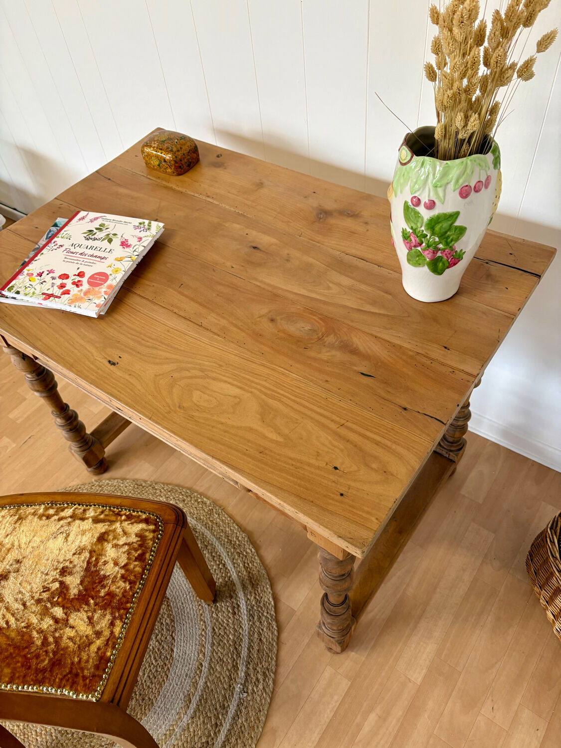 Renovated oak desk table