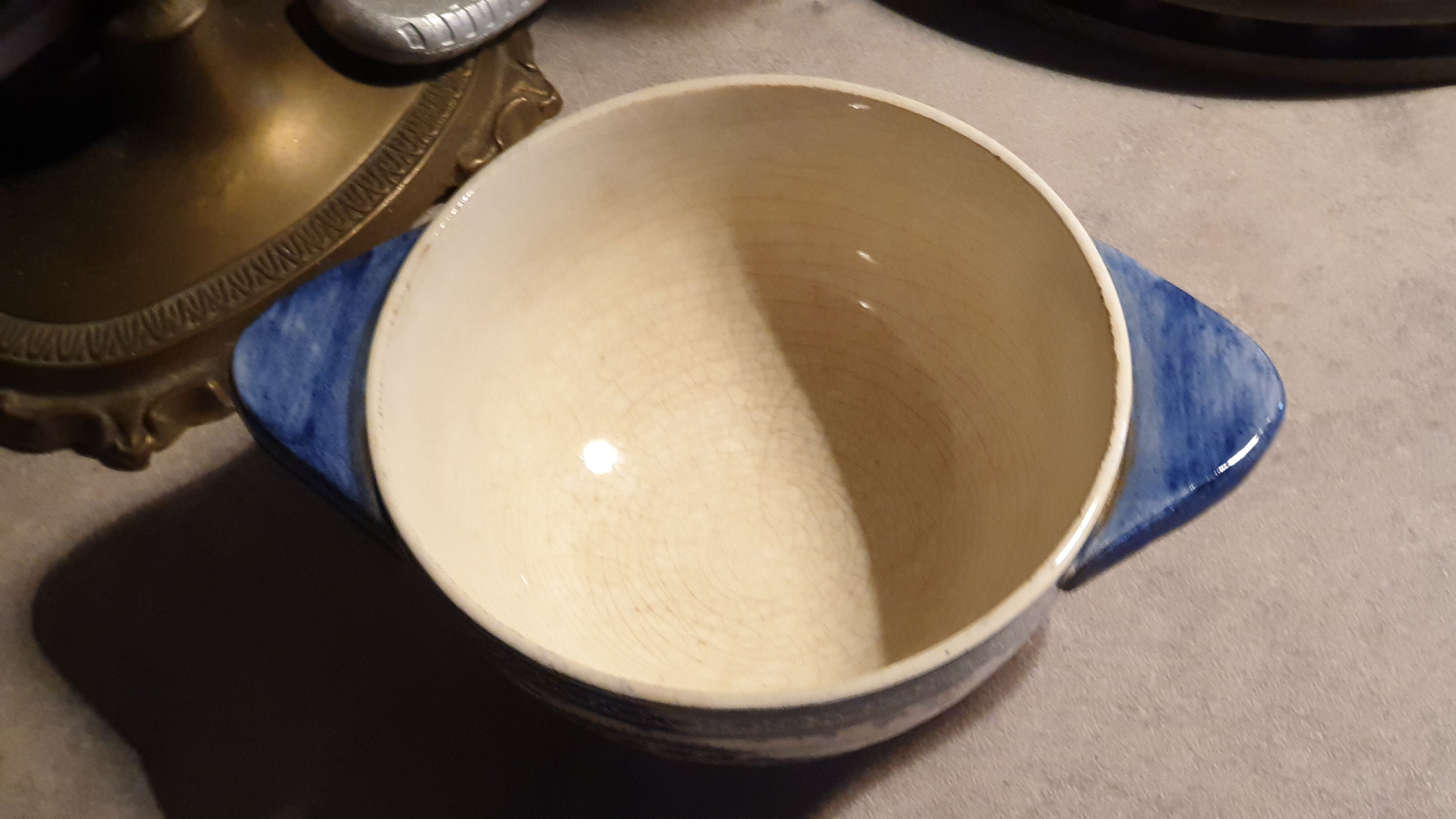 Bowl earthenware of gien cashmere decoration