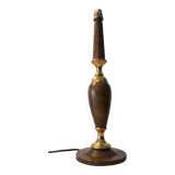 Le Tanneur 1960 lamp stand in leather and gilded brass