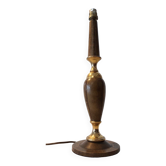 Pied de lampe Le Tanneur 1960 en cuir et laiton doré