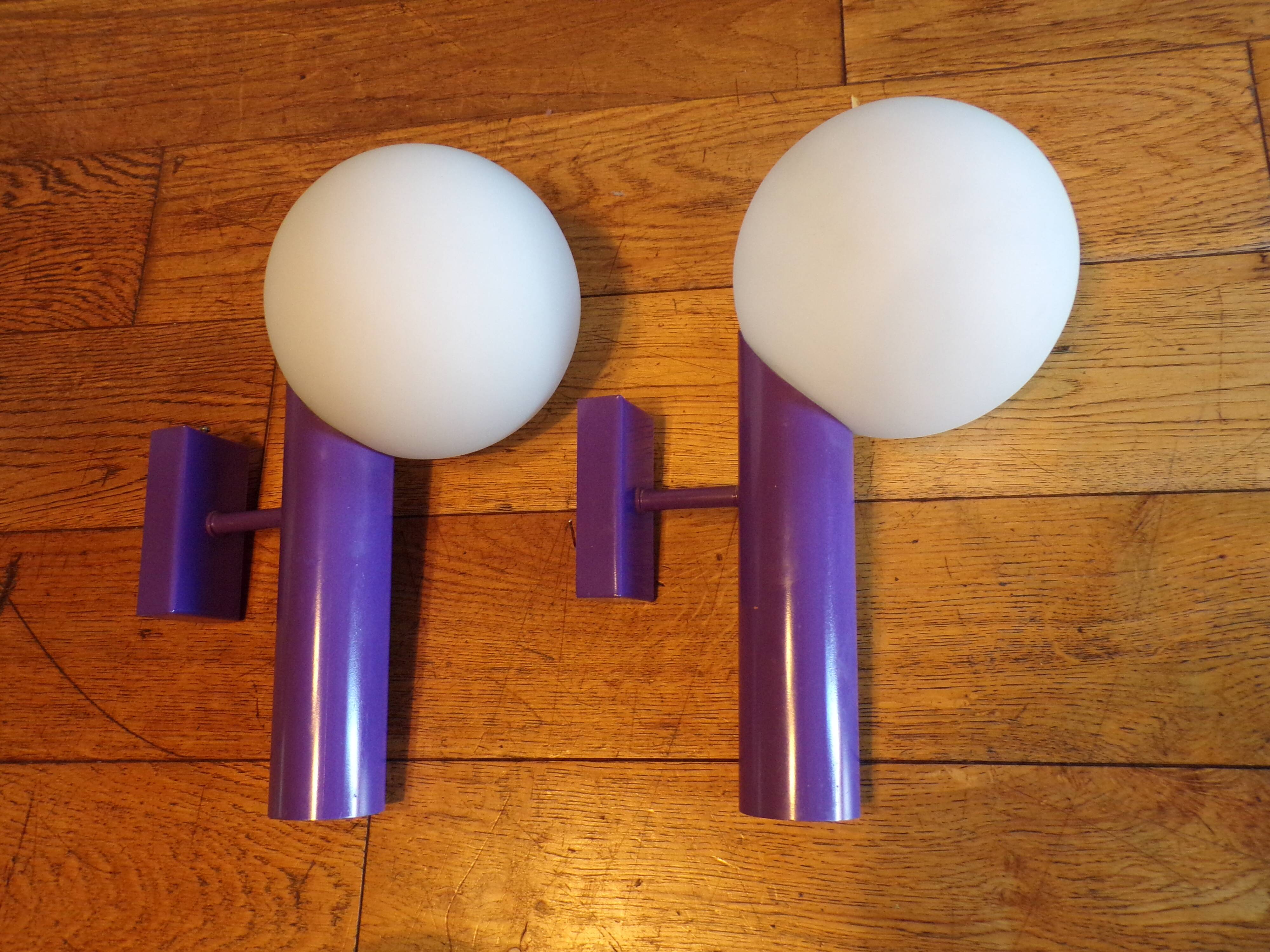 Pair of Italian space age wall lights