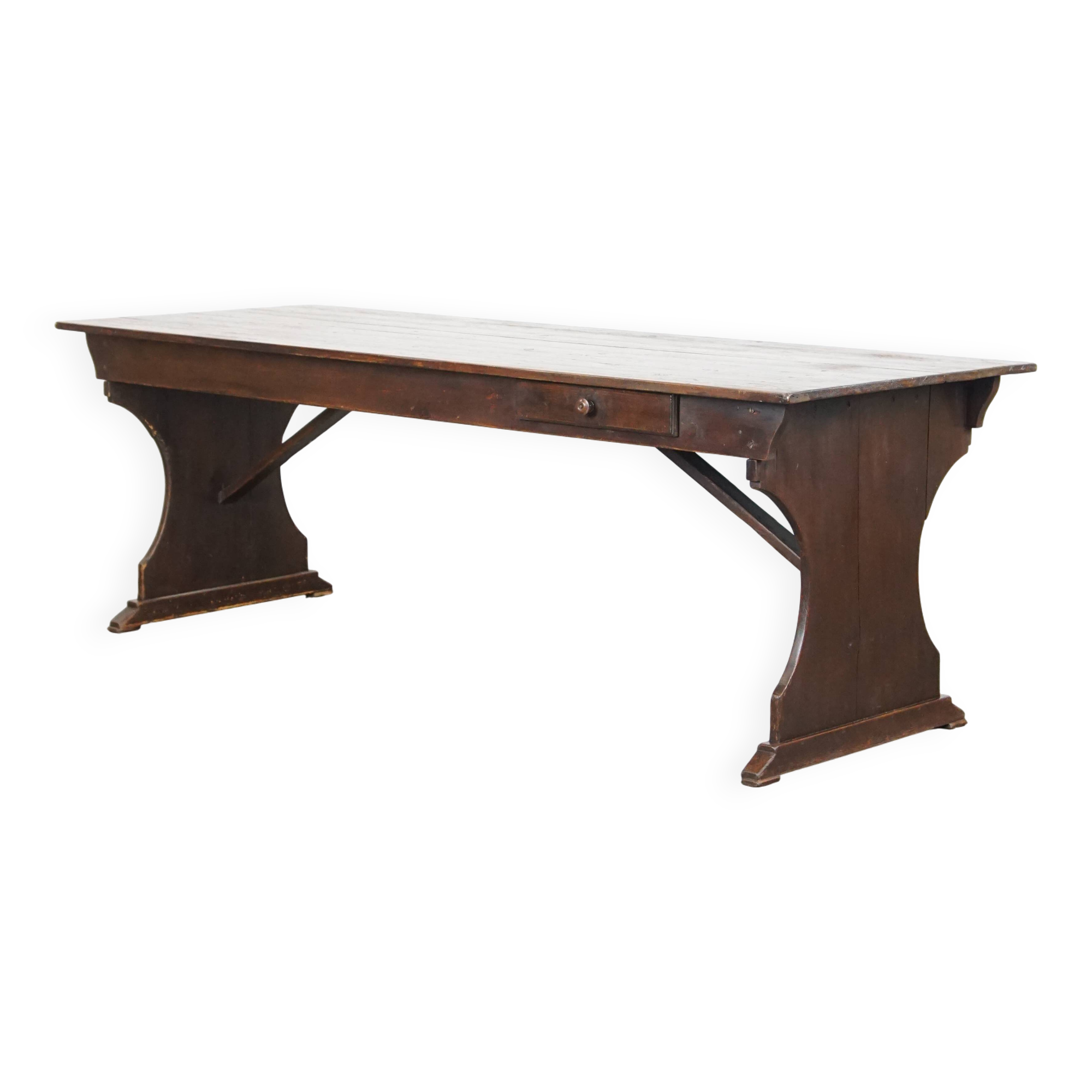 19th-century English pine monastery table.
