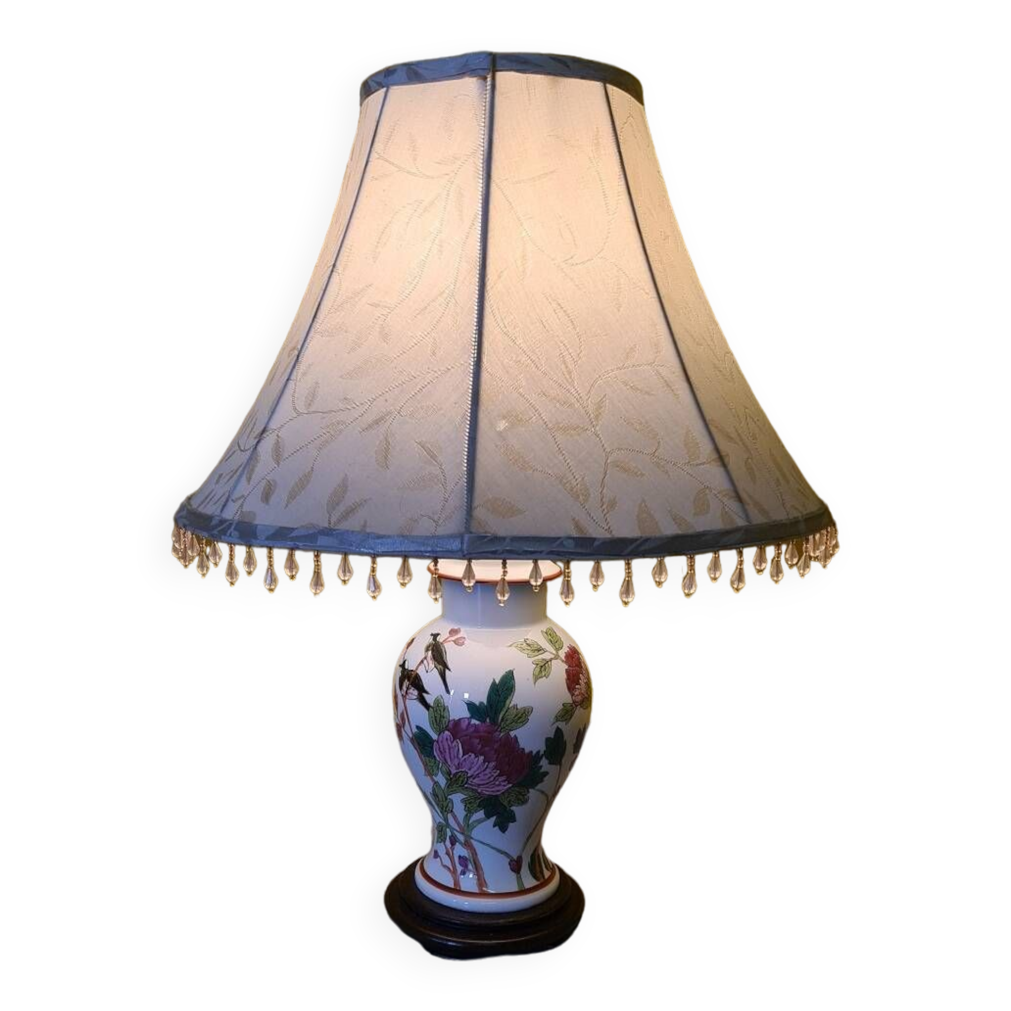 French Porcelain Table Lamp D'art De Rodez, from the 1980s