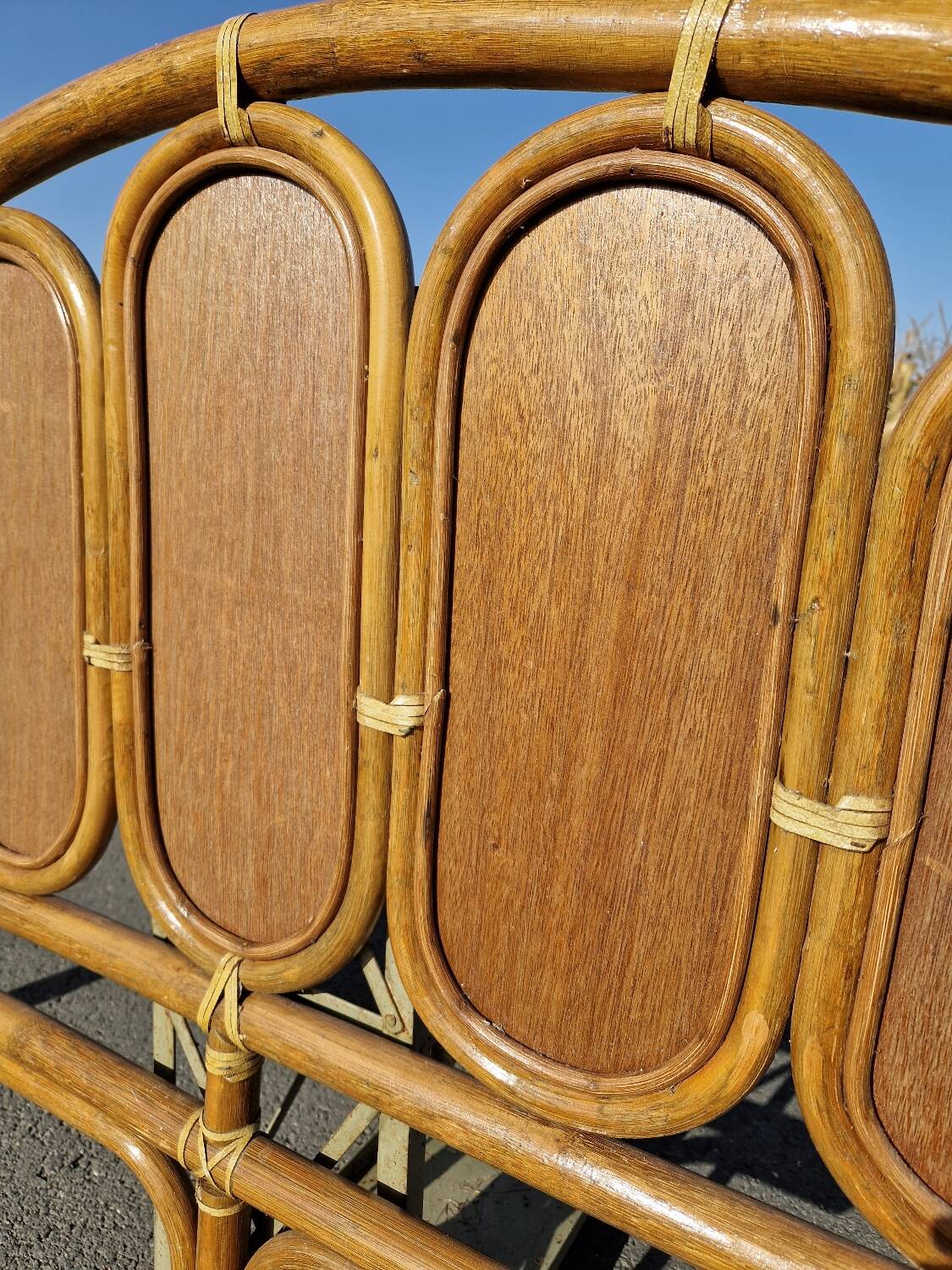 Rattan and wicker headboard