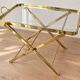 Vintage side table in gilded brass and glass – 1960s/70s