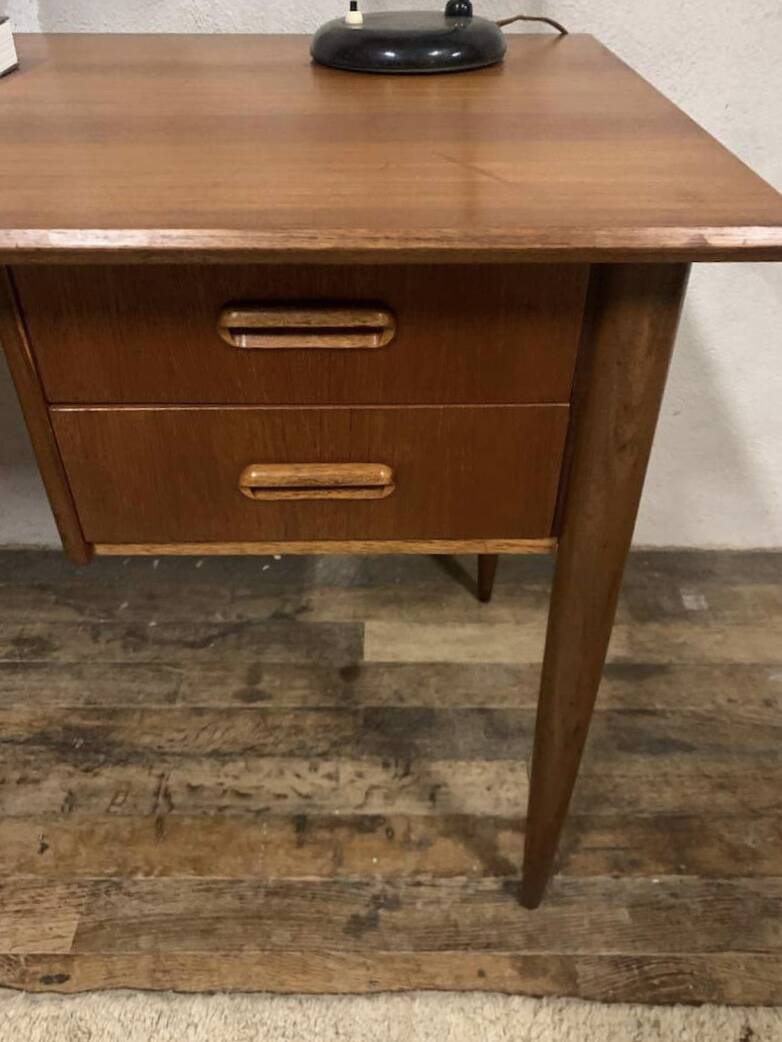 Scandinavian teak desk from the 1960s, length 110 cm