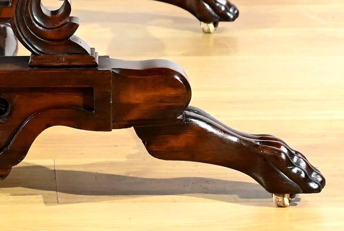 Desk Table with Shutters in Solid Rosewood, Restoration Period – Early 19th Century